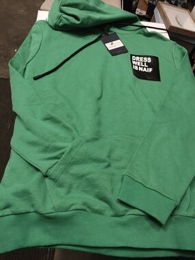 NAIF Green Hoodie with Black Pocket Logo 3XL Slim